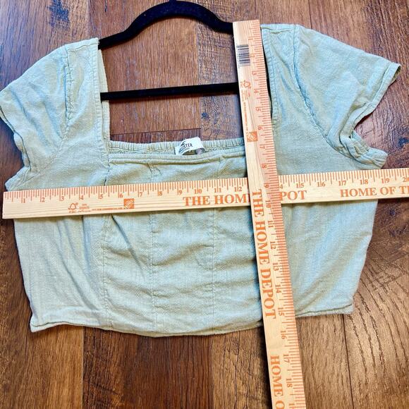 Y2K Hollister Linen Blend Crop top mint green & Pink stretch set size XL Lot - Picture 8 of 8